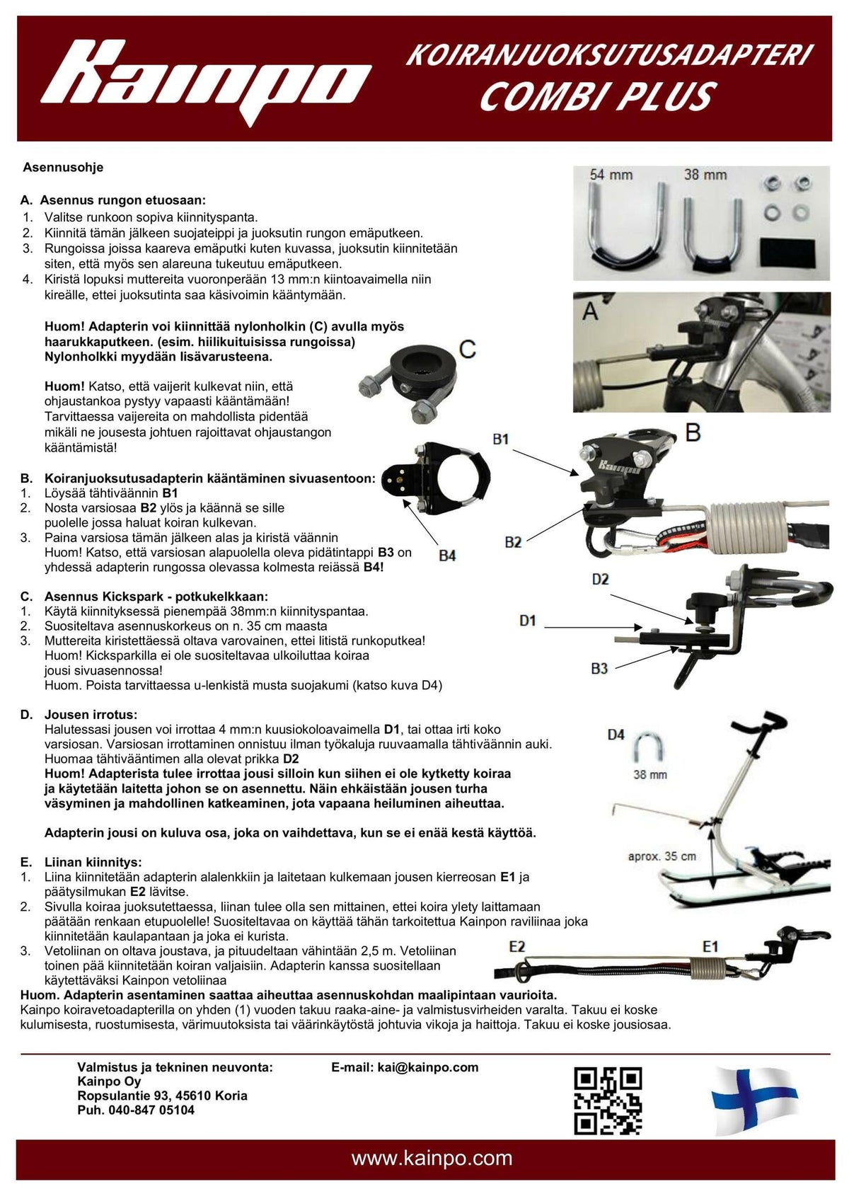 Kainpo Combi PLUS vetoadapteri
